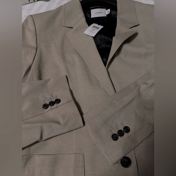 Women’s Coach Blazer oversized XL 25 inches armpits tan signature NWT - Picture 11 of 13